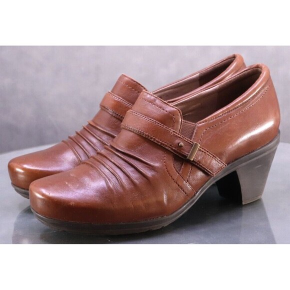 Abeo Rachel Women's Heeled Slip Ons Shoes Size 6.5 Neutral Leather Brown - Picture 1 of 13